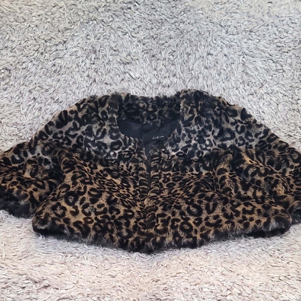 Leopard Print Faux Fur Jacket
